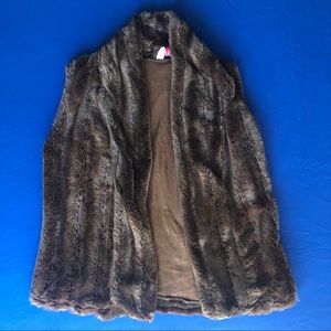 Brown faux fur vest